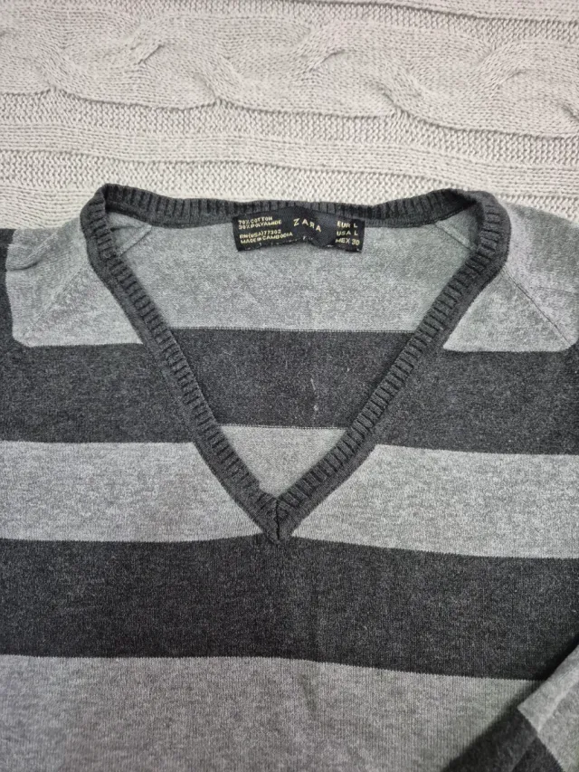 Jersey Zara Rayas Grises Talla M