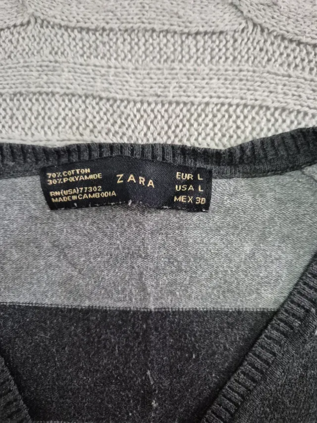 Jersey Zara Rayas Grises Talla M