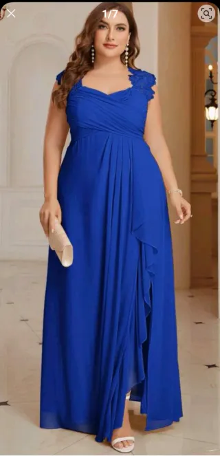 Vestido de fiesta azul talla 4XL