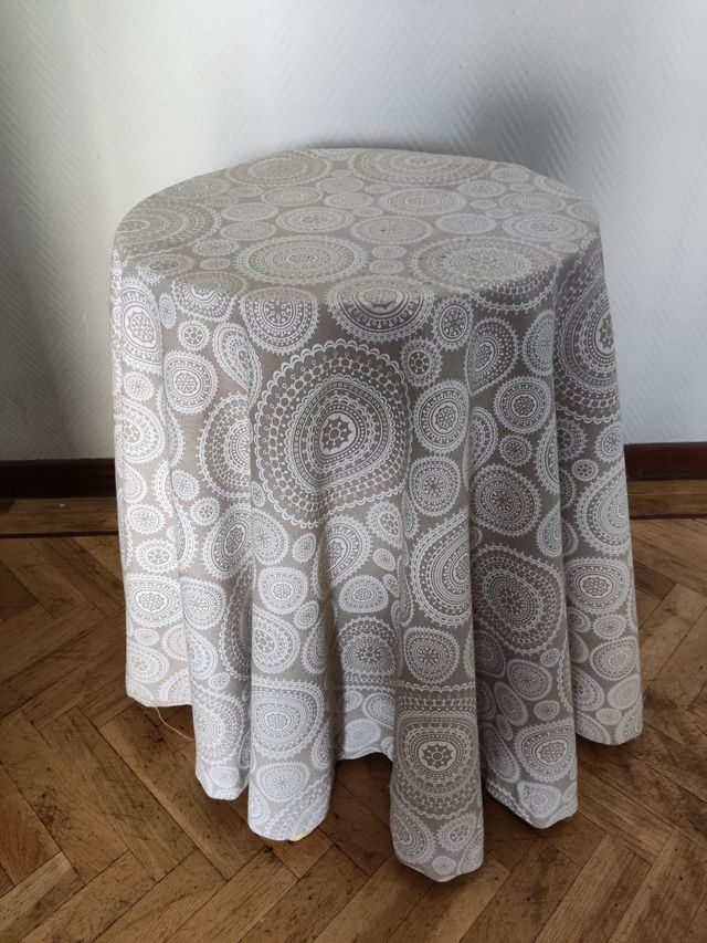 Mesa camilla redonda con faldas