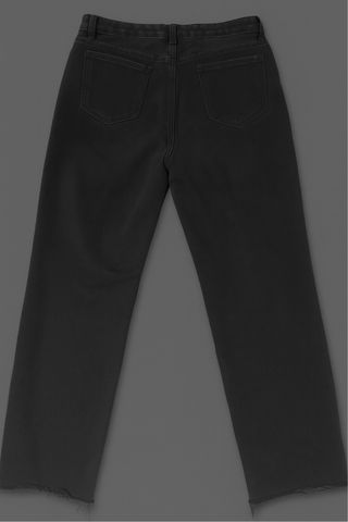 Jeans neri a gamba dritta strappati