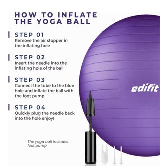 Pelota Pilates Edifit 55cm Morada + Bomba