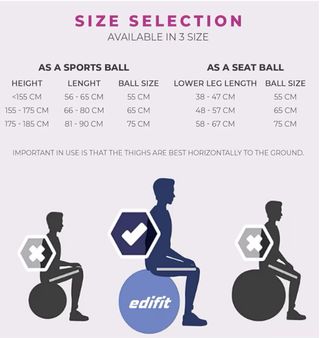 Pelota Pilates Edifit 55cm Morada + Bomba