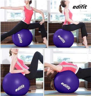 Pelota Pilates Edifit 55cm Morada + Bomba