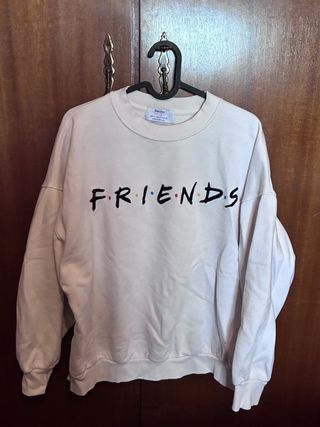 Sudadera Friends Bershka Talla M Beige