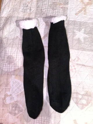 Calzini antiscivolo neri con bordo bianco