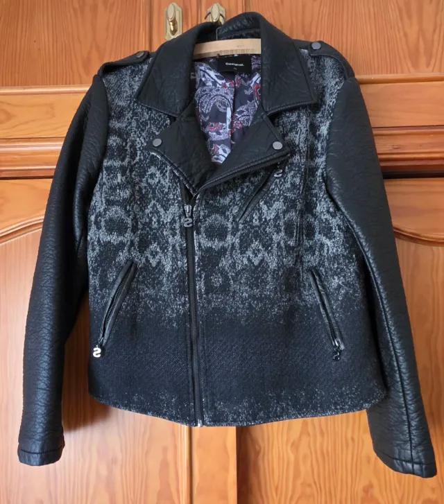 Cazadora polipiel desigual