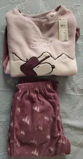 Pijama polar Snoopy mujer talla S nuevo