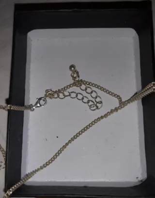 Collana con ciondolo a cuore di strass, nuova.