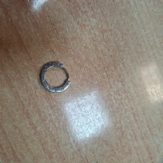 Pendiente aro brillo plata Lotus