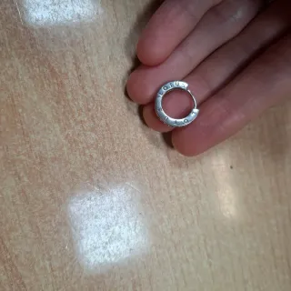 Pendiente aro brillo plata Lotus