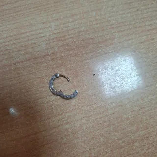 Pendiente aro brillo plata Lotus