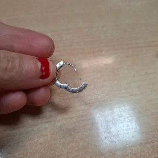 Pendiente aro brillo plata Lotus