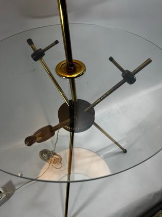 Lámpara con  Mesa Vintage Cristal y Metal