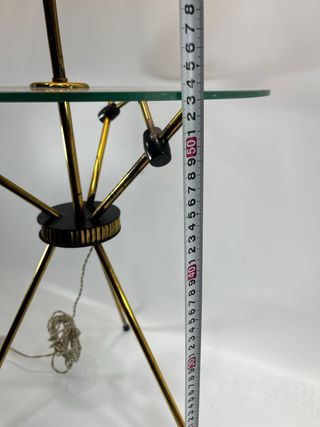 Lámpara con  Mesa Vintage Cristal y Metal