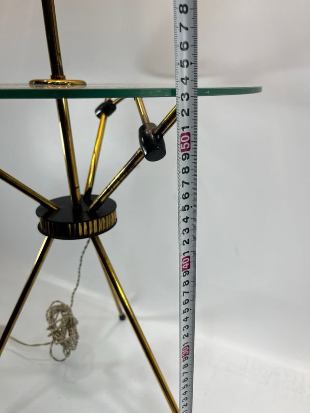 Lámpara con  Mesa Vintage Cristal y Metal