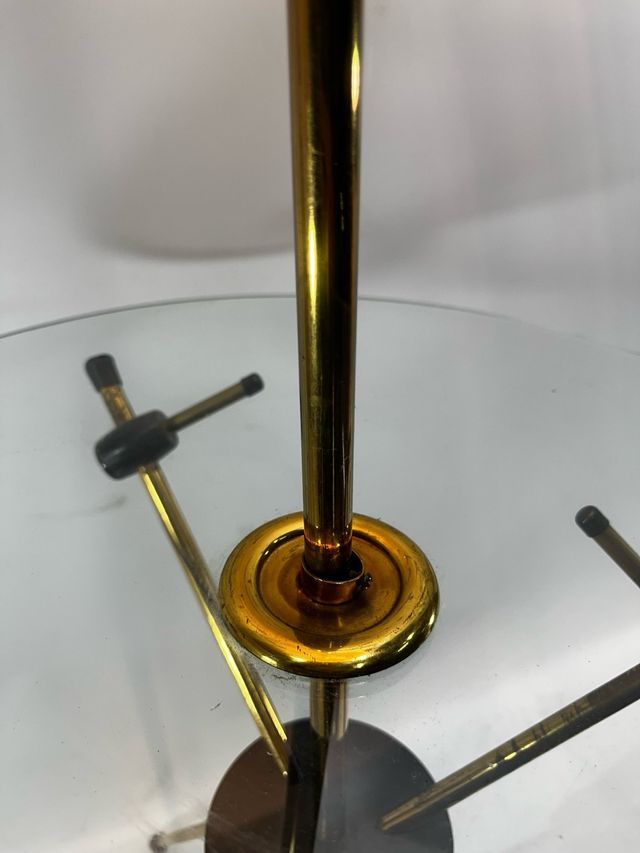 Lámpara con  Mesa Vintage Cristal y Metal