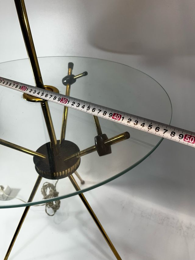 Lámpara con  Mesa Vintage Cristal y Metal