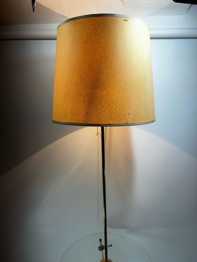 Lámpara con  Mesa Vintage Cristal y Metal