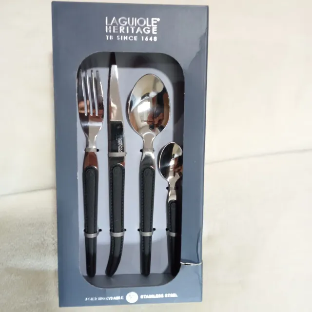 Laguiole Cubiertos Negro/Plata