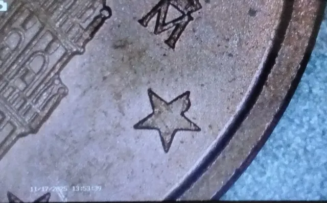 Moneta da cinque centesimi di euro spagnola del 2020 con errore di conio su una stella