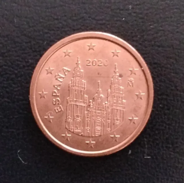Moneta da cinque centesimi di euro spagnola del 2020 con errore di conio su una stella