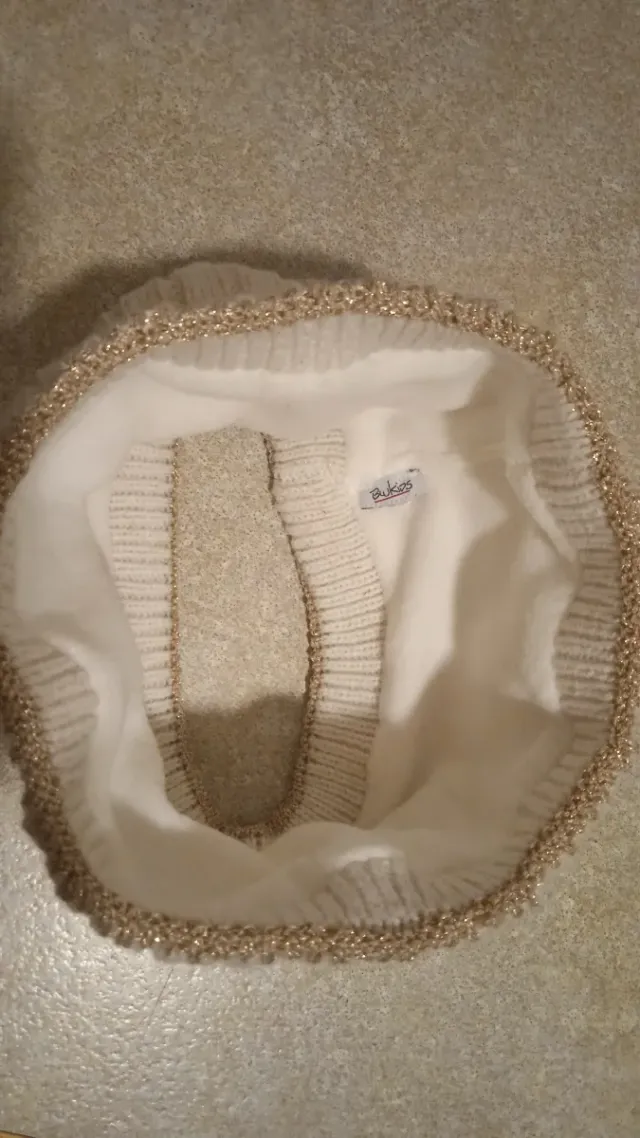 Scaldacollo Blukids Unisex Bianco e Oro