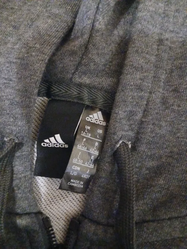 Felpa donna Adidas 48 grigio scritta logo