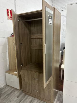 Armario 2 puertas con espejo y cajones ¡NUEVO!