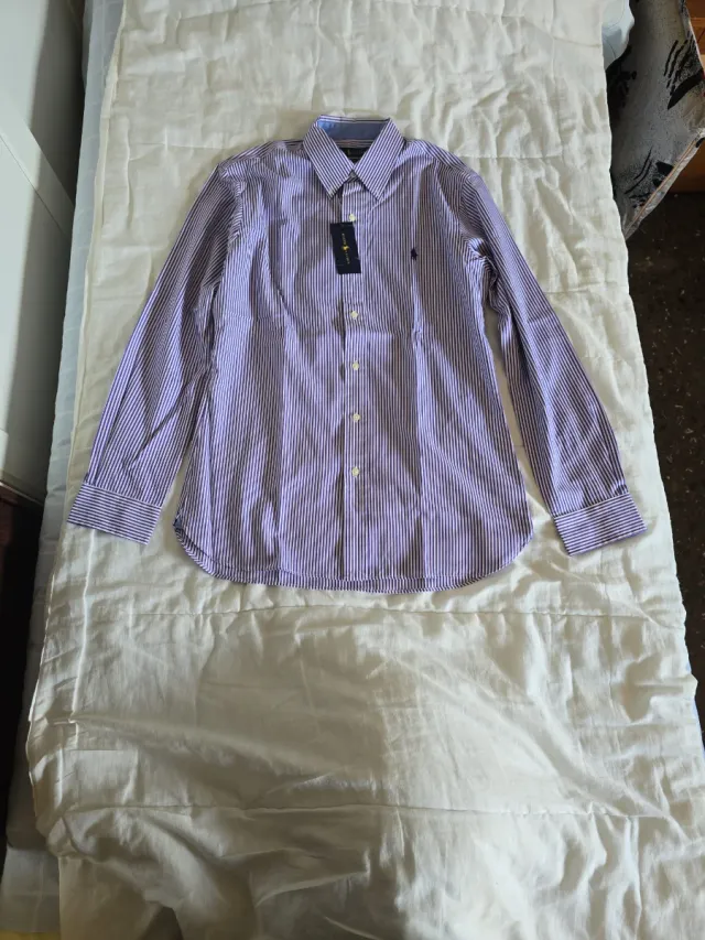 Camisa Ralph Lauren Rayas Morado Talla M