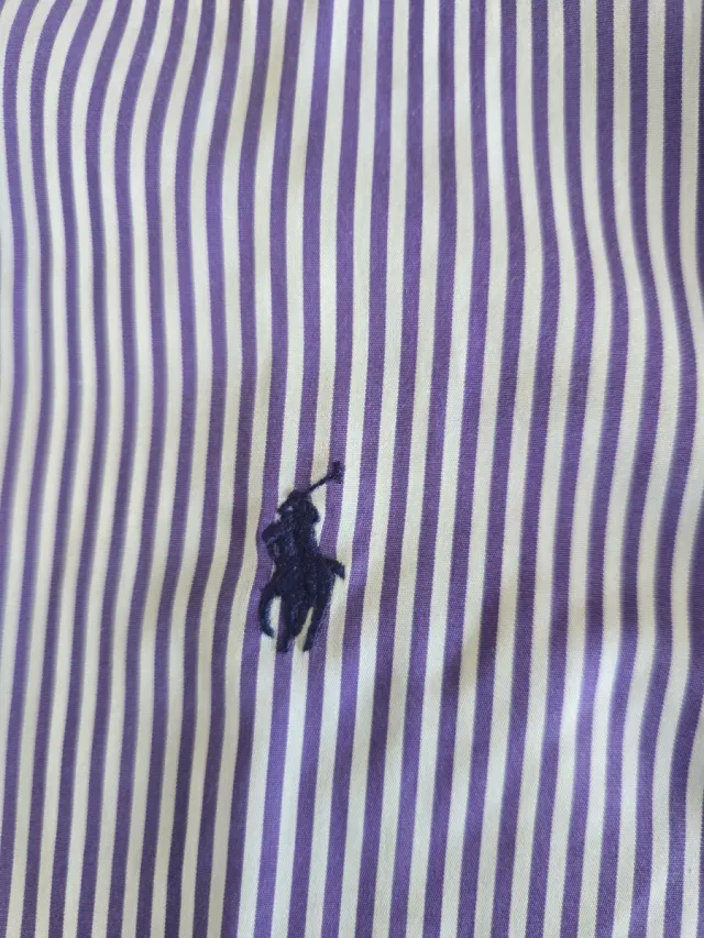 Camisa Ralph Lauren Rayas Morado Talla M