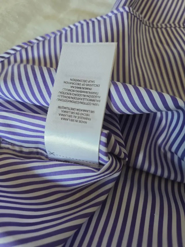 Camisa Ralph Lauren Rayas Morado Talla M