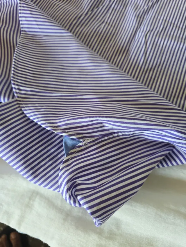 Camisa Ralph Lauren Rayas Morado Talla M