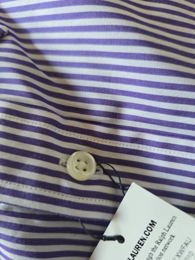 Camisa Ralph Lauren Rayas Morado Talla M
