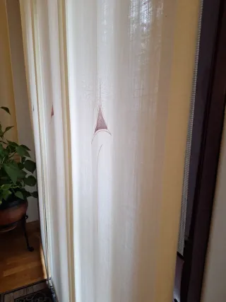 Cortine a pannello per tre finestre Beige/granato