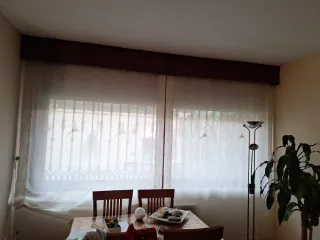 Cortine a pannello per tre finestre Beige/granato