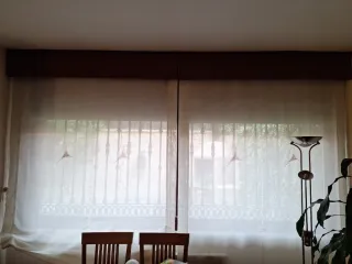 Cortine a pannello per tre finestre Beige/granato