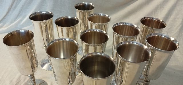 12 Copas de Alpaca Plateadas