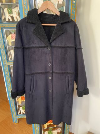 Cappotto in montone rovesciato nero