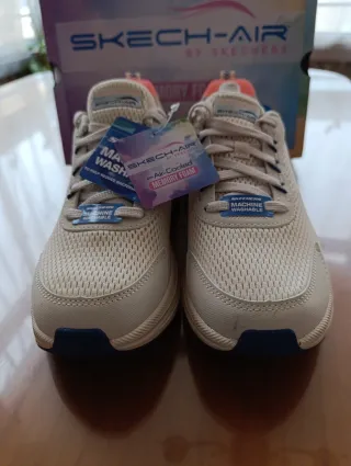 Zapatillas Skechers Mujer Beige/Rosa Nuevas