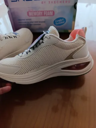 Zapatillas Skechers Mujer Beige/Rosa Nuevas