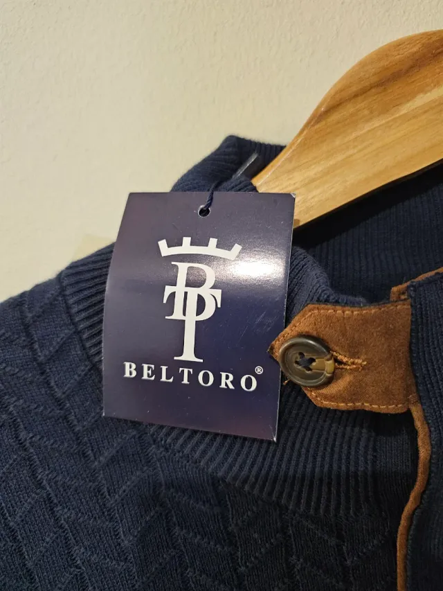 Sudadera Beltoro Hombre Azul Media Cremallera