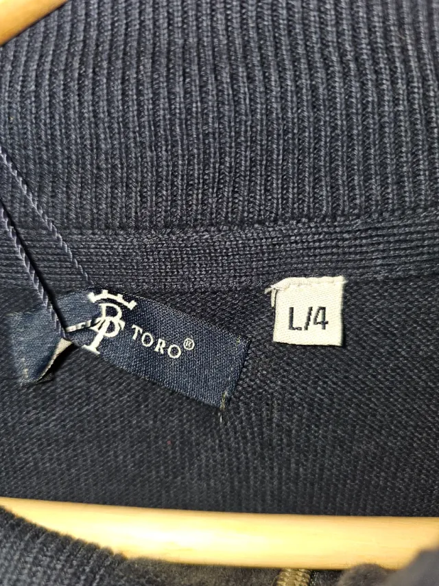 Sudadera Beltoro Hombre Azul Media Cremallera