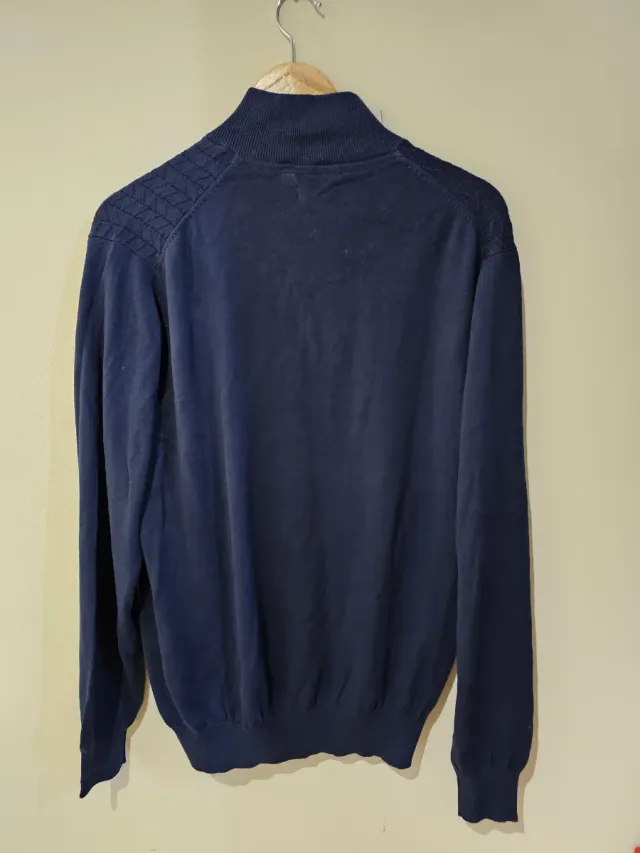 Sudadera Beltoro Hombre Azul Media Cremallera