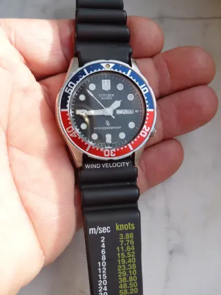 Orologio Citizen Quarzo Sub 200 mt. Pepsi Vintage