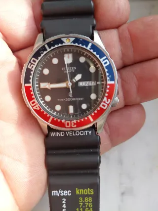 Orologio Citizen Quarzo Sub 200 mt. Pepsi Vintage