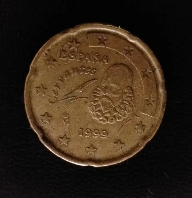 Moneta 20 centesimi Spagna 1999 con errore