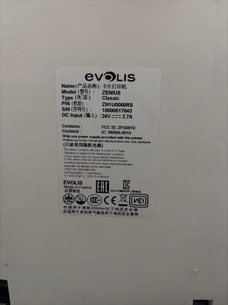 Impresora Tarjetas Evolis Zenius Blanca Roja