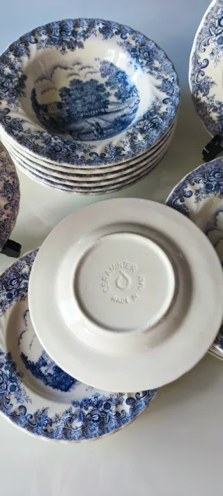 Vajilla antigua de cerámica estilo inglés