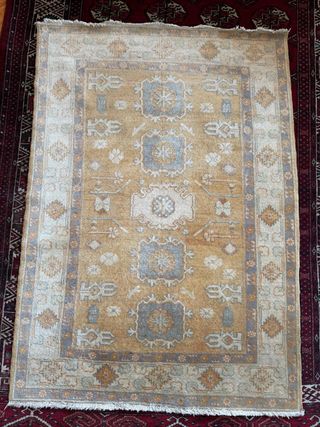 Tappeto Oushak/Ziegler lana beige/grigio